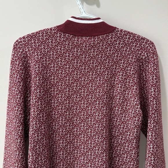 Women’s Burgundy Patterned Long Sleeve Sweater - Picture 9 of 10